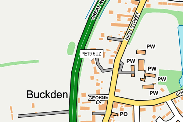 PE19 5UZ map - OS OpenMap – Local (Ordnance Survey)