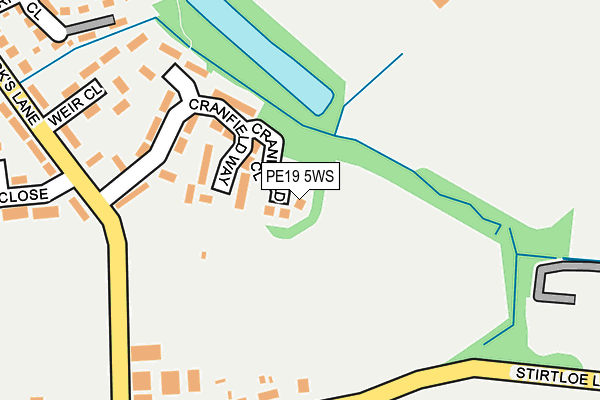 PE19 5WS map - OS OpenMap – Local (Ordnance Survey)