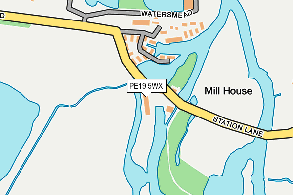 PE19 5WX map - OS OpenMap – Local (Ordnance Survey)