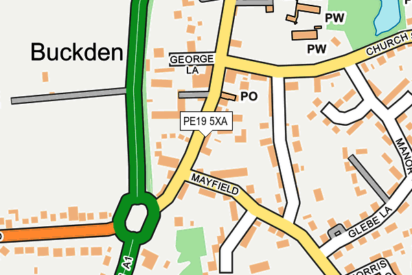 PE19 5XA map - OS OpenMap – Local (Ordnance Survey)