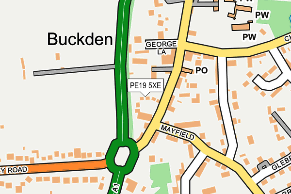 PE19 5XE map - OS OpenMap – Local (Ordnance Survey)