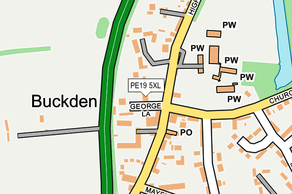PE19 5XL map - OS OpenMap – Local (Ordnance Survey)