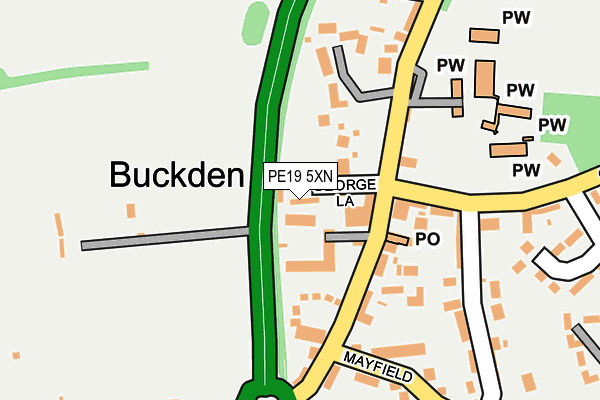 PE19 5XN map - OS OpenMap – Local (Ordnance Survey)