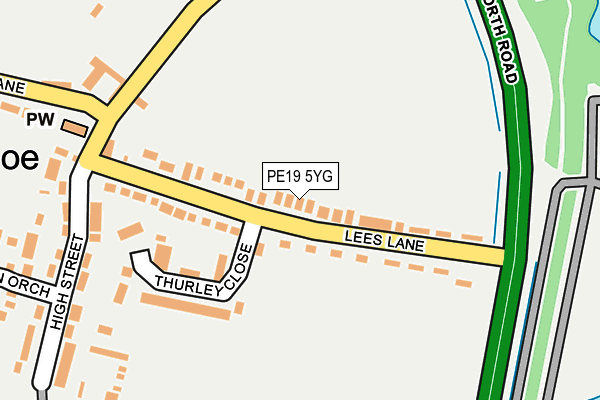 PE19 5YG map - OS OpenMap – Local (Ordnance Survey)