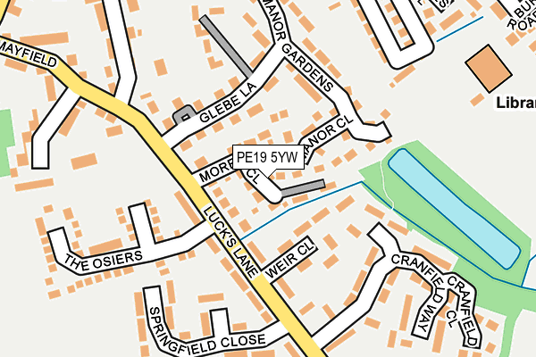 PE19 5YW map - OS OpenMap – Local (Ordnance Survey)