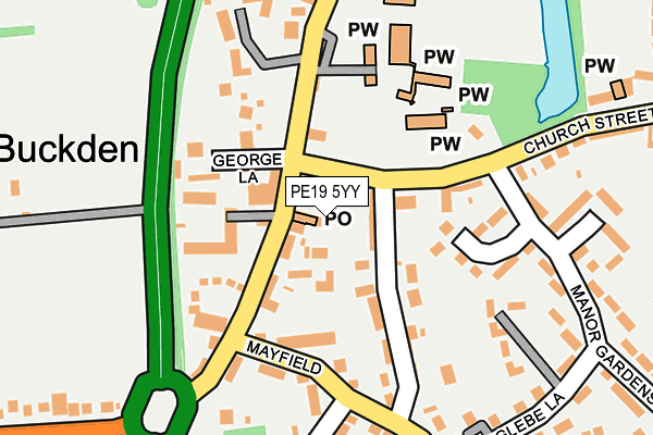 PE19 5YY map - OS OpenMap – Local (Ordnance Survey)