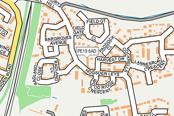 PE19 6AD map - OS OpenMap – Local (Ordnance Survey)