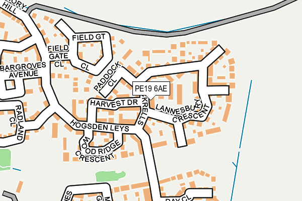 PE19 6AE map - OS OpenMap – Local (Ordnance Survey)