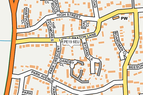 PE19 6EU map - OS OpenMap – Local (Ordnance Survey)