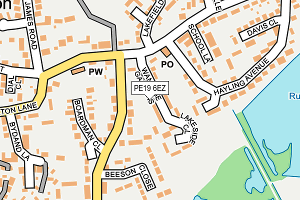 PE19 6EZ map - OS OpenMap – Local (Ordnance Survey)