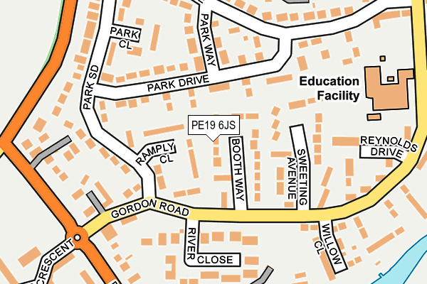 PE19 6JS map - OS OpenMap – Local (Ordnance Survey)