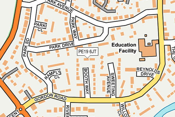 PE19 6JT map - OS OpenMap – Local (Ordnance Survey)