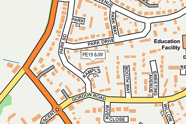 PE19 6JW map - OS OpenMap – Local (Ordnance Survey)