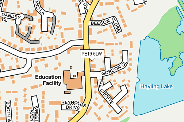 PE19 6LW map - OS OpenMap – Local (Ordnance Survey)