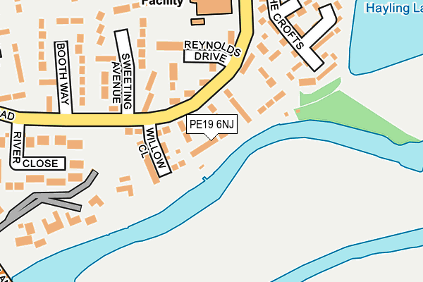 PE19 6NJ map - OS OpenMap – Local (Ordnance Survey)