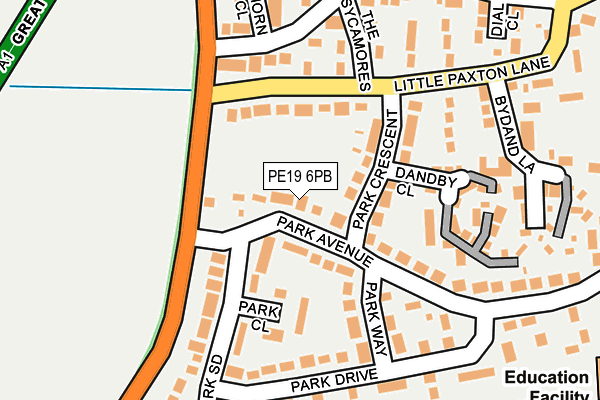 PE19 6PB map - OS OpenMap – Local (Ordnance Survey)