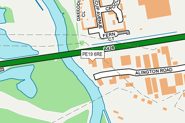 PE19 6RE map - OS OpenMap – Local (Ordnance Survey)