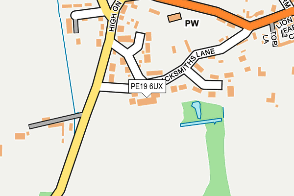 PE19 6UX map - OS OpenMap – Local (Ordnance Survey)