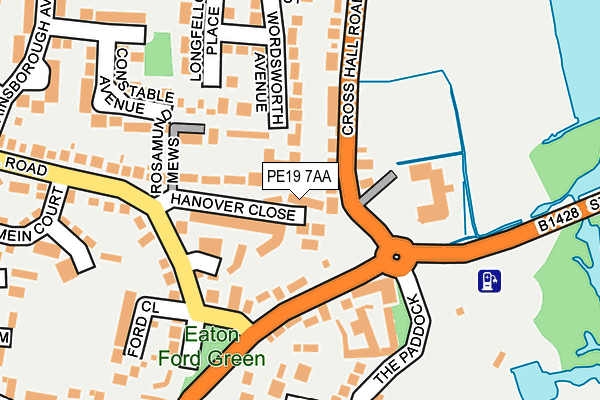 PE19 7AA map - OS OpenMap – Local (Ordnance Survey)