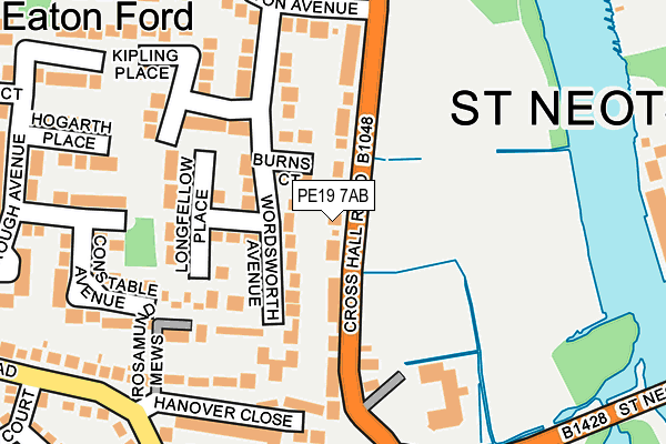 PE19 7AB map - OS OpenMap – Local (Ordnance Survey)