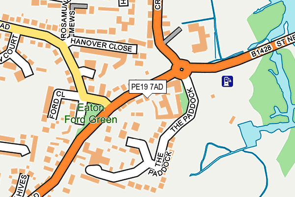 PE19 7AD map - OS OpenMap – Local (Ordnance Survey)