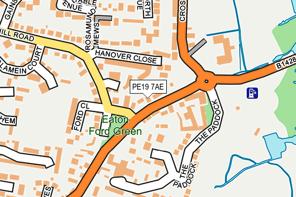 PE19 7AE map - OS OpenMap – Local (Ordnance Survey)