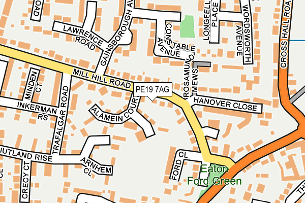 PE19 7AG map - OS OpenMap – Local (Ordnance Survey)