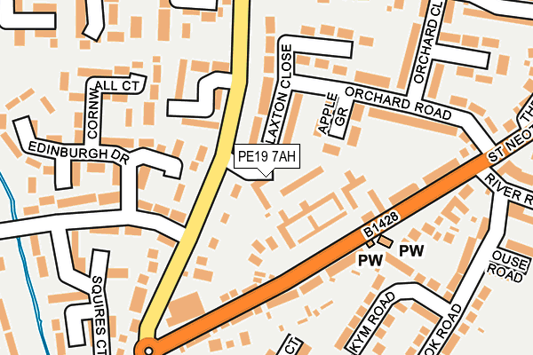 PE19 7AH map - OS OpenMap – Local (Ordnance Survey)