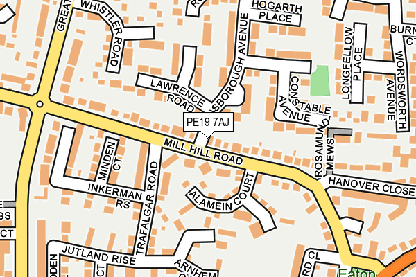 PE19 7AJ map - OS OpenMap – Local (Ordnance Survey)
