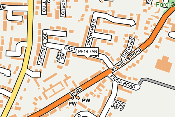 PE19 7AN map - OS OpenMap – Local (Ordnance Survey)