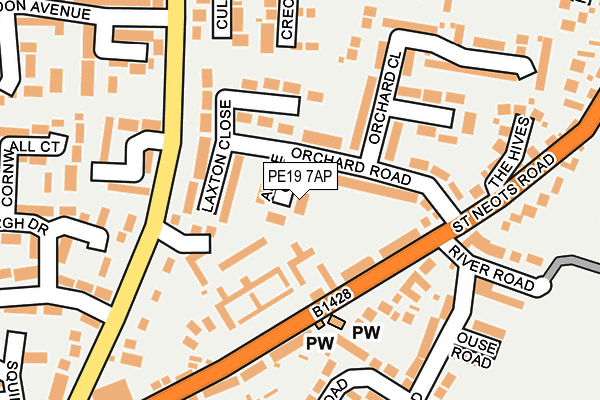 PE19 7AP map - OS OpenMap – Local (Ordnance Survey)