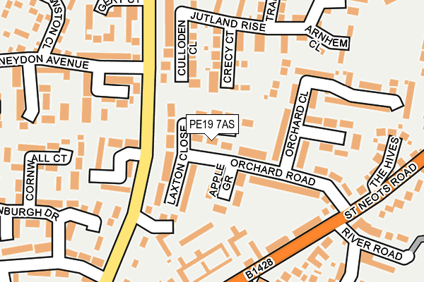 PE19 7AS map - OS OpenMap – Local (Ordnance Survey)