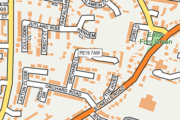 PE19 7AW map - OS OpenMap – Local (Ordnance Survey)