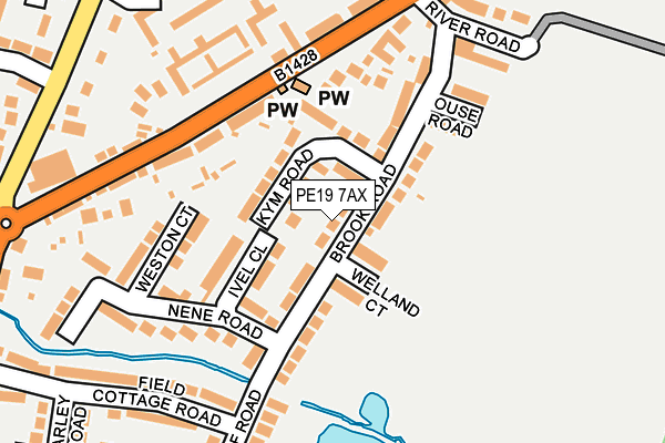 PE19 7AX map - OS OpenMap – Local (Ordnance Survey)