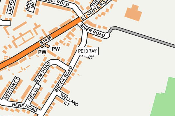 PE19 7AY map - OS OpenMap – Local (Ordnance Survey)