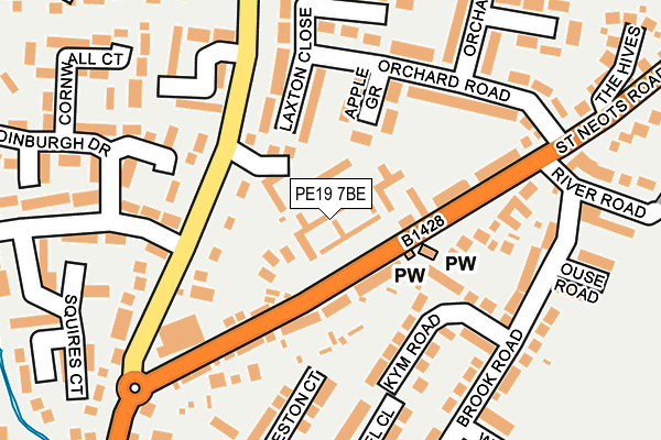 PE19 7BE map - OS OpenMap – Local (Ordnance Survey)