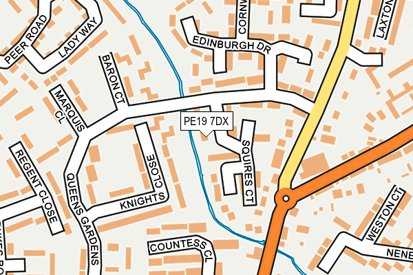 PE19 7DX map - OS OpenMap – Local (Ordnance Survey)