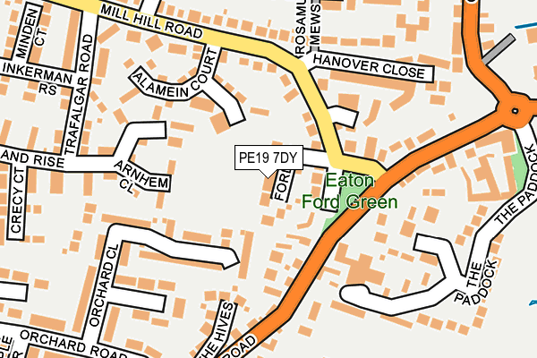 PE19 7DY map - OS OpenMap – Local (Ordnance Survey)