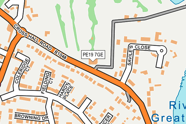 PE19 7GE map - OS OpenMap – Local (Ordnance Survey)