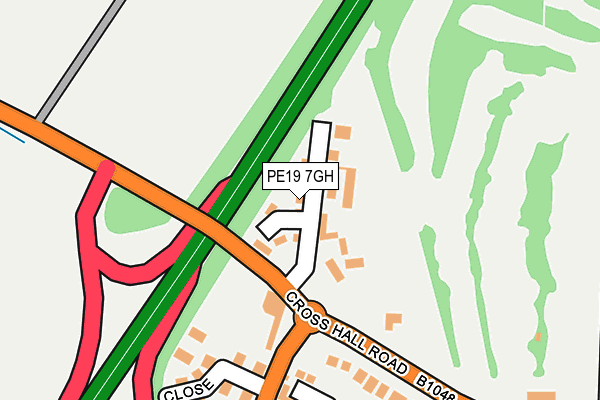 PE19 7GH map - OS OpenMap – Local (Ordnance Survey)