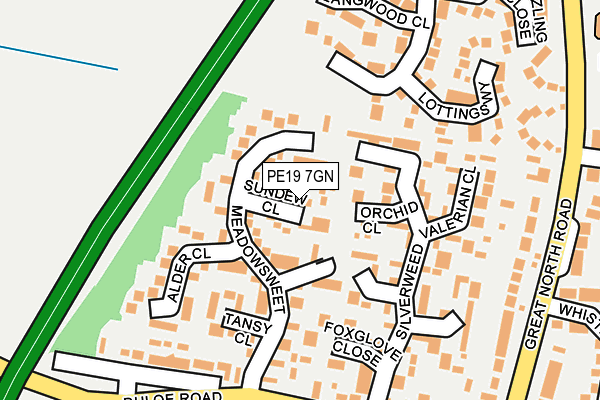 PE19 7GN map - OS OpenMap – Local (Ordnance Survey)