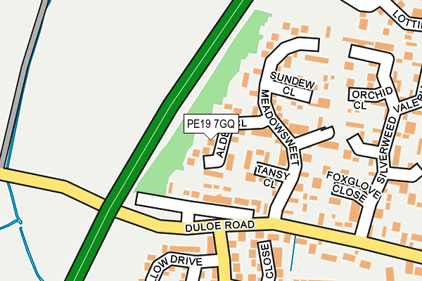 PE19 7GQ map - OS OpenMap – Local (Ordnance Survey)