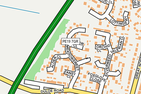 PE19 7GR map - OS OpenMap – Local (Ordnance Survey)