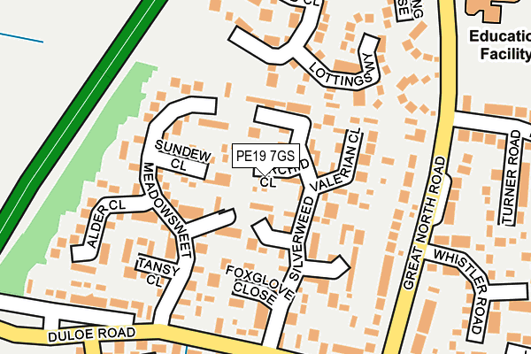 PE19 7GS map - OS OpenMap – Local (Ordnance Survey)