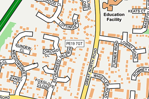 PE19 7GT map - OS OpenMap – Local (Ordnance Survey)