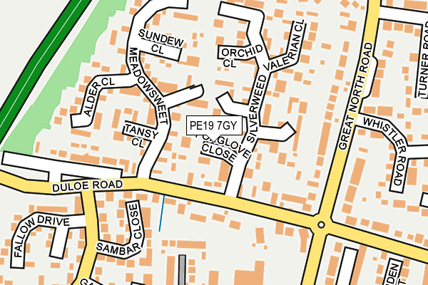 PE19 7GY map - OS OpenMap – Local (Ordnance Survey)