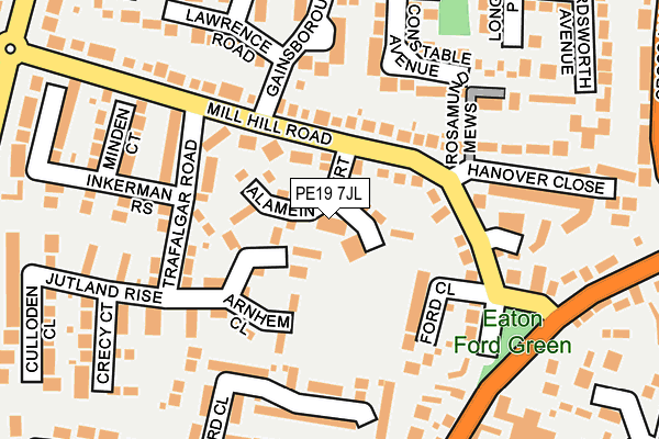 PE19 7JL map - OS OpenMap – Local (Ordnance Survey)