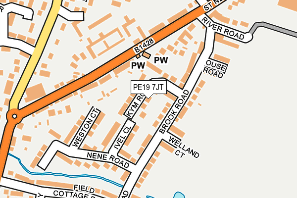 PE19 7JT map - OS OpenMap – Local (Ordnance Survey)
