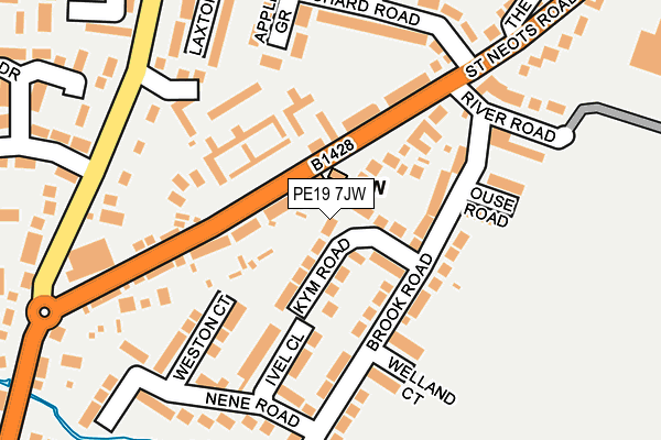 PE19 7JW map - OS OpenMap – Local (Ordnance Survey)