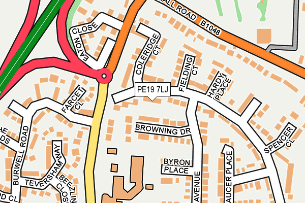PE19 7LJ map - OS OpenMap – Local (Ordnance Survey)